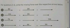 For questions 3-6, write the missing force over the respective ... | Filo