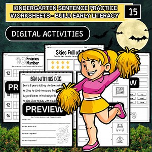 Kindergarten Sentence Practice Worksheets - Build Early Literacy Skills