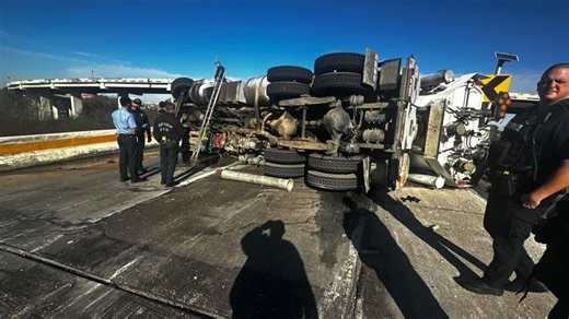 610 North Loop ramp in northeast Houston reopens following 18-wheeler crash