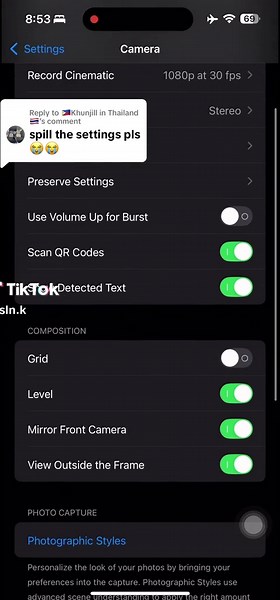 Ln (@itsln.k) - Essential Camera Settings for Stunning 4K Videos