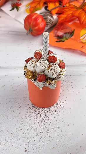 We found the perfect hostess gift for Thanksgiving: make these chai pumpkin cocoa bombs using orange Candy Melts in our Silicone Shot Glass Mold. 🎃🍵 | Wilton Cake Decorating