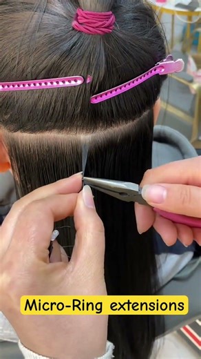 Micro-Ring Hair Extensions | Keratin-Tip Hair | Quick & Easy Application | 50cm, Natural Color