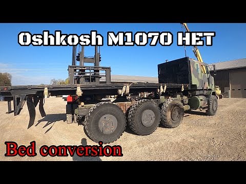 Ex military Oshkosh HET M1070 flatbed conversion. 8x8 off-road flatbed heavy hauler