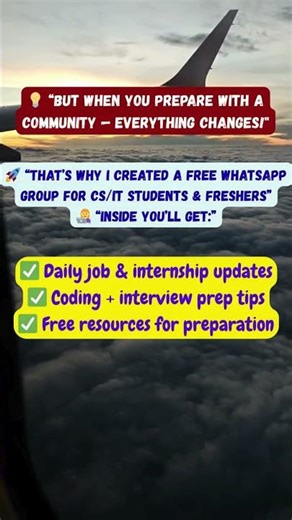 Daily Job & Internship Updates for CS/IT Students | Free WhatsApp Group #jobs #community #ytshorts