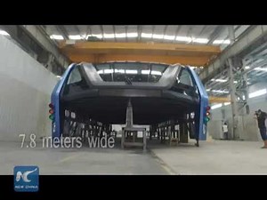 China finally built an elevated bus that straddles traffic and it’s totally bizarre