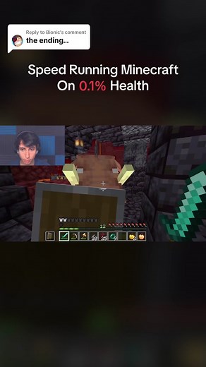 Replying to @Bionic Beating Minecraft With 0.1% Health #minecraft #speedrun #minecraftbut