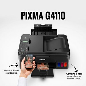 🖨️ Con la Pixma G4110, prepárate para imprimir, copiar escanear y enviar por fax documentos a gran velocidad, manteniendo alta calidad en imágenes y textos 📋. | Canon
