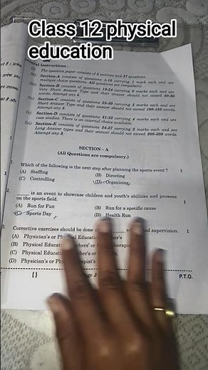 ##physical education paper solution class 12th #class 12th physical education paper solution #cbse