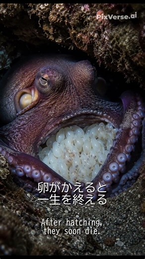 このタコ、命と引き換えに子どもを守ります