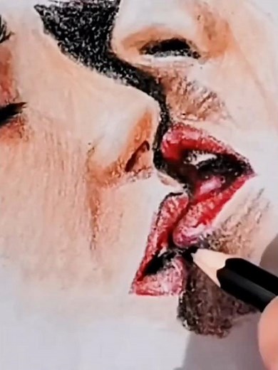 How to Draw a KISS💋 Realistic Lips Step by Step #shorts #drawing #kiss