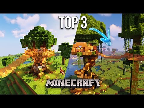 TOP 3 TREE HOUSES for MINECRAFT [How to make a tree house in Minecraft EASY and FAST]