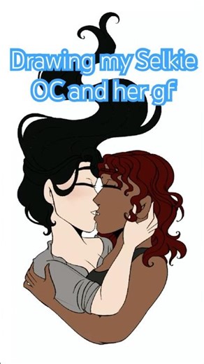 Selkie x fisherman’s daughter🦭🩵#oc #wlw #digitalart #selkie