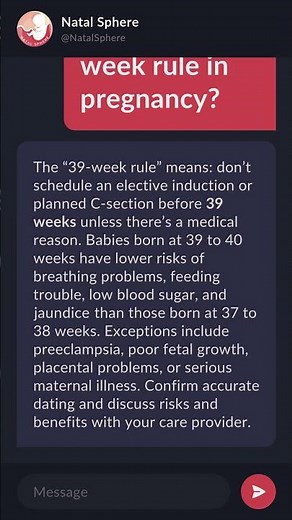 What is the 39 week rule in pregnancy?