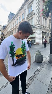 Asking a Stranger if I can paint their T-shirt 😲 | Mr. Spray