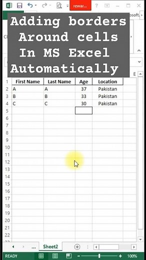 Automatically Set Borders Around Cells in MS Excel | Easy Excel Tutorial