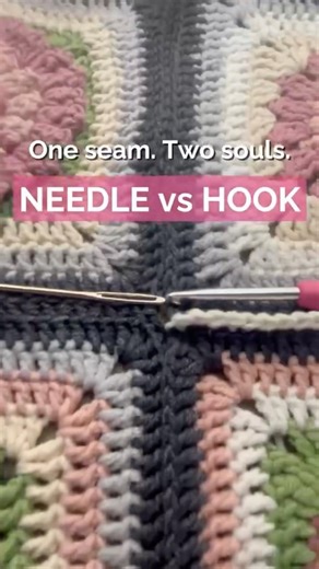 Needle Join vs Back Loop Single Crochet Join #shorts