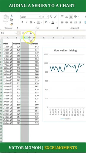 Add a second series to an Excel Chart #shorts
