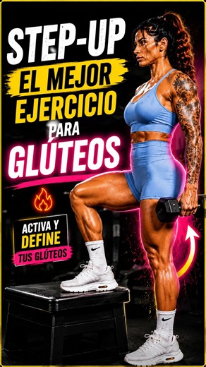 🍑 El ejercicio MÁS EFECTIVO para unos GLÚTEOS PERFECTOS 🔥 Step-Up con Mancuernas | #shorts
