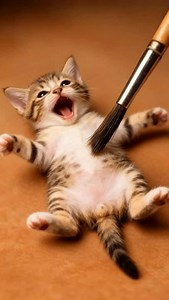 Adorable tiny kitten likes tickling 😺😻 What about you? Like it or not?😸 #cat #kitten #cutecat #catlover #kittensofinstagram #tickle | Wish Ai Creator