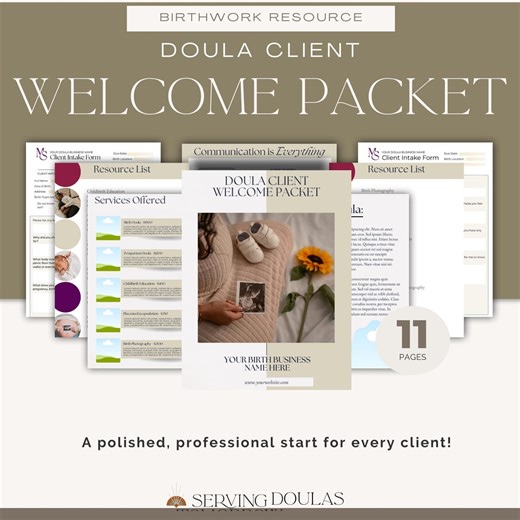 Doula Client Welcome Packet | Editable Canva Template for Doulas | Midwife & Doula Client Handouts | Doula Business Forms - Etsy
