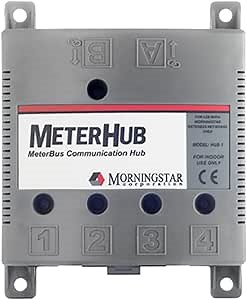 Morningstar MeterHub (HUB-1) - Enables up to 15 Morningstar Products, Meters, and Accessories to Connect Over a Single MeterBus Network - Wall or DIN Rail Mounting, Features 5 Status LED Indicators