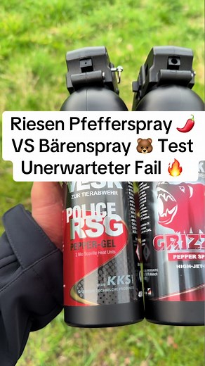Riesen Pfefferspray vs Grizzly Bärenspray im Test! Unerwarteter Fail! 💨🌶️🔥🐻 #pfefferspray #pepperspray #tierabwehrspray #bärenspray #selbstverteidigung