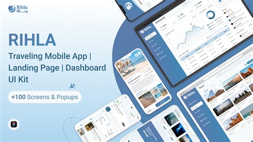 Traveling app | landing page | Dashboard UI Kit | Figma