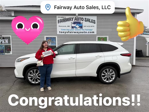 This is Raylene, from Hancock! She is the proud new owner of this gently used, ONE OWNER, 2020 Toyota Highlander Limited AWD! She was referred to us, and we are so happy she found a vehicle that “checked all the boxes” for her here Fairway Auto Sales, LLC. Enjoy that GORGEOUS Highlander and we appreciate your business! | Fairway Auto Sales, LLC