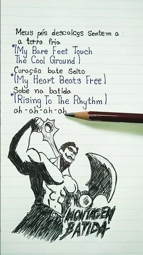 🗡️ MONTAGEM BATIDA (English Translation + Lyrics) #scribbeat #lyricstranslation #art #drawing#lyrics