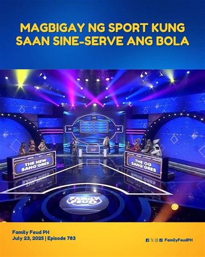 1.2M views · 15K reactions | #FamilyFeudPH #Highlights: Magbigay ng sport kung saan sine-serve ang bola! Araw-araw ang tawanan at araw-araw ang kasiyahan dahil 100% guaranteed na ‘More Tawa, More Saya’ dito lang sa ating programa! Bumisita sa gmanetwork.com/familyfeud at panoorin ang Kapuso Stream, weekdays, 5:40 PM sa Facebook at YouTube ng Family Feud PH. | Family Feud Philippines | Facebook