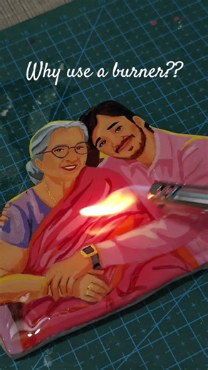 why am I using a burner??! go to comment section to know more #fevicrylacryliccolours #fevicrylmould