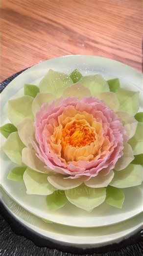3D Flower in Gelatine with Colorful Cream 🌸🍮 Stunning Dessert Art #FoodArt