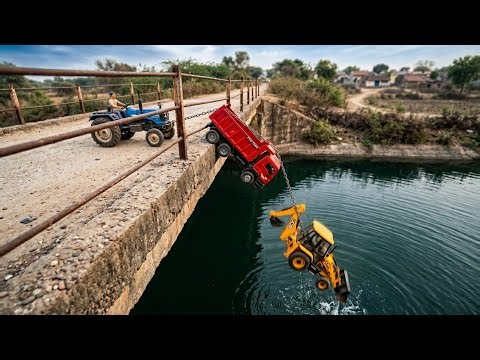 Accident JCB Tipper Truck Pulling Out HMT Tractor ? Dumper Truck | Jcb Tractor Cartoon
