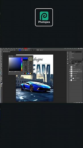 Car Poster Design in Photopea l Photopea tutorial
