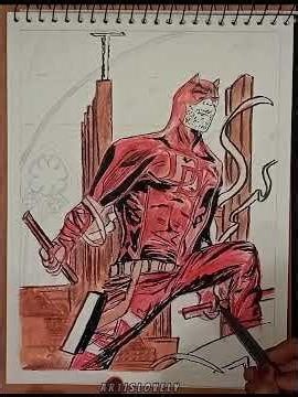 Part 20/29-Drawing Daredevil | Abstract Fan Art | 3/12 | ART IS LOVELY #art #marvel #daredevil