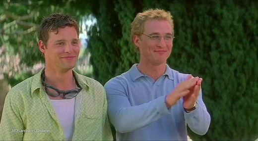 "Buongiorno, I am Massimo!" #FlashbackFriday The Wedding Planner (2001) - Steve (Matthew McConaughey) and Fran (Bridgette Wilson) meet their wedding planner Mary's (Jennifer Lopez) fiancé, Massimo (Justin Chambers) and the "manly bonding" begins...💪😅 | Justin Chambers Online