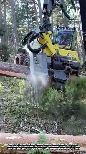Log debarking process for timber production