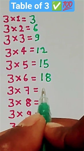 table of 3 ✅ multiplication trick janiye 💯 mathgenraltrick92 se #mathas #mathstricks #mathproblems