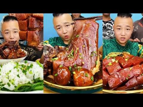 ASMR | MUKBANG_BRAISED BRAISED PORK SKIN丨STEWED PORK RIBS VERMICELLI丨BRAISED FISH丨방송먹어丨MUKBANG