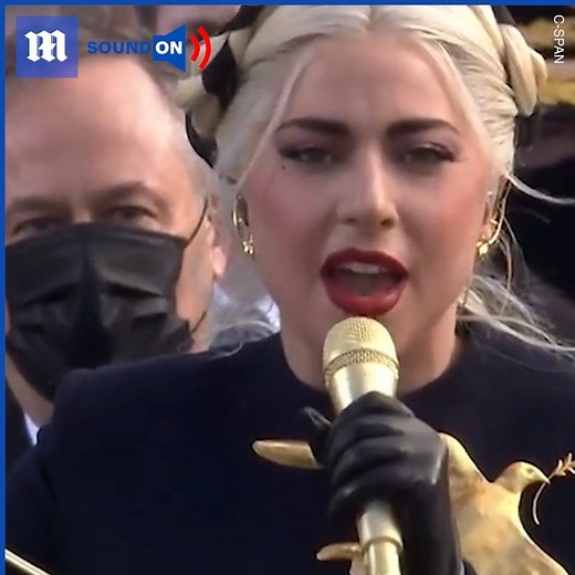 Lady Gaga performs INCREDIBLE rendition of the National Anthem at Biden inauguration via C-SPAN Full Story: https://trib.al/3f5p3bD | Daily Mail Video