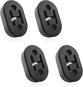Ohleats 4 PCS Car Rubber Exhaust Hanger, Heavy Duty Auto Exhaust Muffler Insulator Bushing, High Density Bracket Hanger with 2 Holes 0.47 Inch (12mm), Universal Car Accessories (Black)