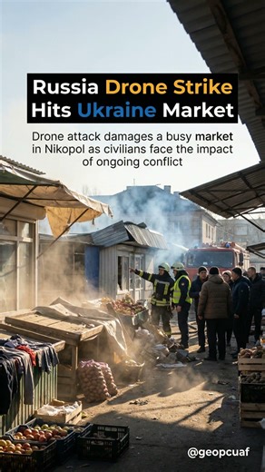 Russia Drone Strike Hits Ukraine Market | Nikopol Attack