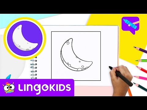 How to draw the moon🌜🎨 Learn to draw easily | Crafts by Lingokids
