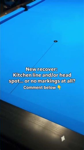 When your pool table has been freshly recovered?- do you want a kitchen line or headspot?
