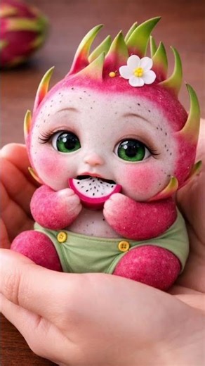🎧 Satisfying ASMR: Cute Dragon Fruit Baby Snack Time! #asmr #satisfying #fruit #sounds #eating #ai