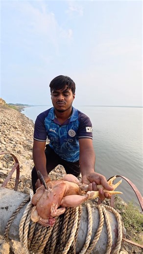 Traditional chicken meat bait throwing method by hook yarn 21 #fishinglife #hook #bait