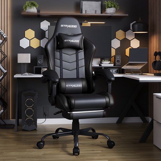 GTRACING GTWD-200 Ergonomic Gaming Chair with Adjustable Pillows and Footrest, Gaming chair with retractable footrest - Walmart.ca