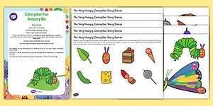 Caterpillar Fun Sensory Bin and Resource Pack To Support Teaching on The Very Hungry Caterpillar