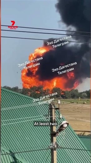 Exploding tanks create a fireball in Russia