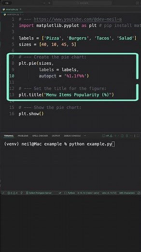 Create a pie chart using Python
